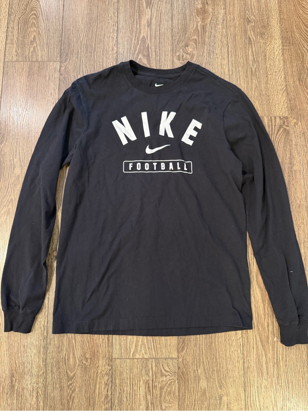 Nike Black Long-Sleeve Football Logo Tee